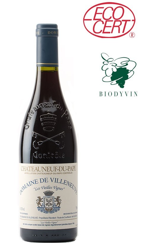 Vin Rouge Vallee Rhone A.O.C Chateauneuf du Pape Domaine de Villeneuve 2014 75 cl.