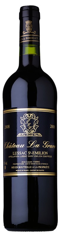 Vin Rouge Bordeaux A.O.C Lussac-St-Emilion Chateau la Grave 2012 75 cl.